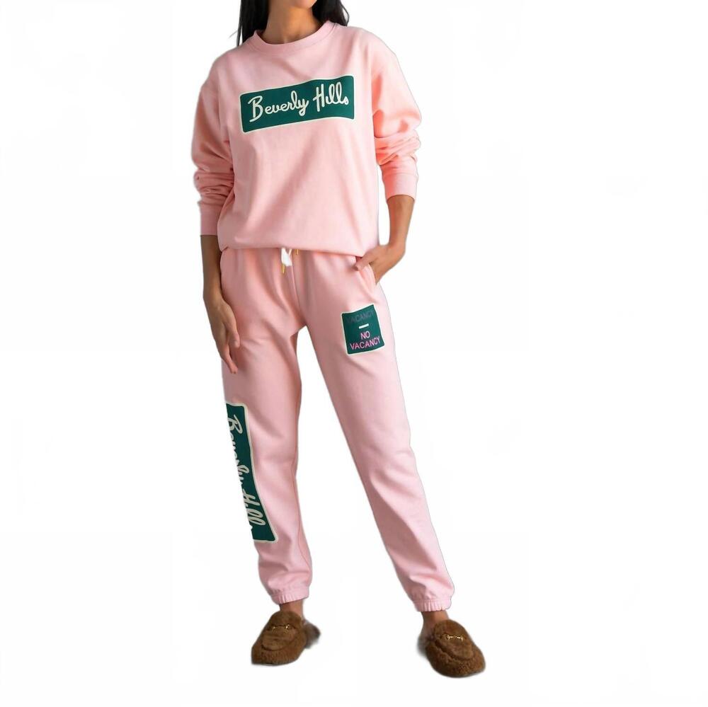 NEW CARE TUCKER beverly hills classic crewneck sweatshirt in peachy keen